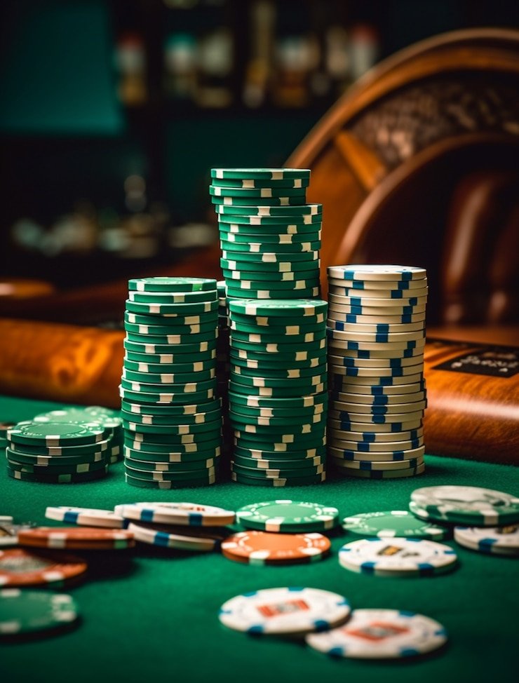Suasana kasino live yang menegangkan dengan dealer profesional dan mesin slot modern
